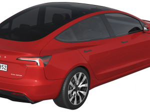 Tesla Model 3 2024 Modello 3D