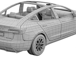 Tesla Model 3 2024 Modello 3D