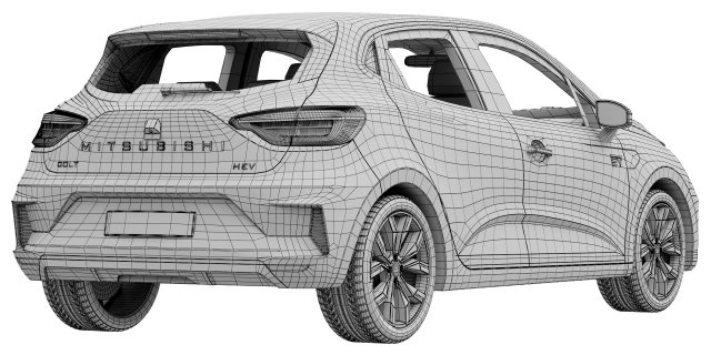 Mitsubishi Space Star 2019 Blueprint - Download free blueprint for 3D  modeling