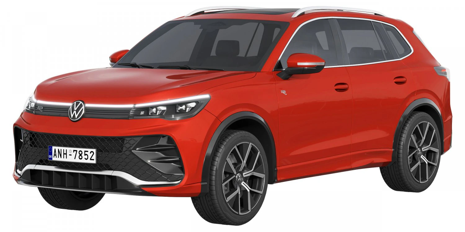 Volkswagen Tiguan R-line 2024 3D Model .c4d .max .obj .3ds .fbx .stl .blend 