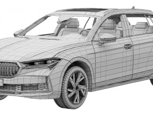 Skoda Superb Combi 2024 3D Model