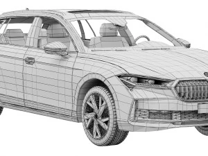 Skoda Superb Combi 2024 3D Model