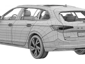 Skoda Superb Combi 2024 3D Model