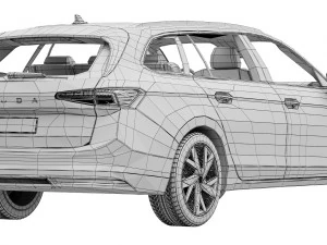 Skoda Superb Combi 2024 3D Model