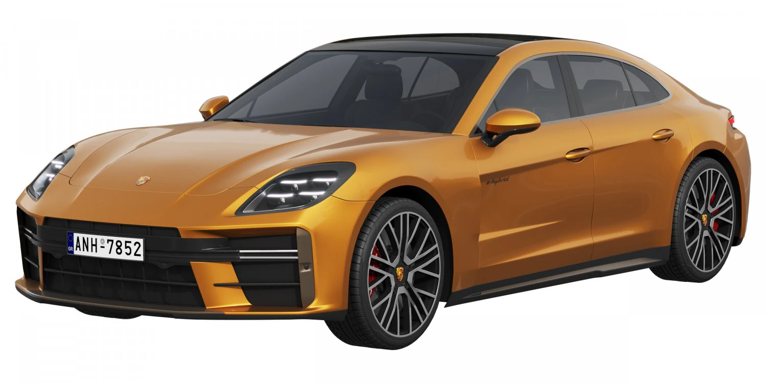 Porsche Panamera Turbo E-Hybrid 2024 3D Model .c4d .max .obj .3ds .fbx .stl .blend 