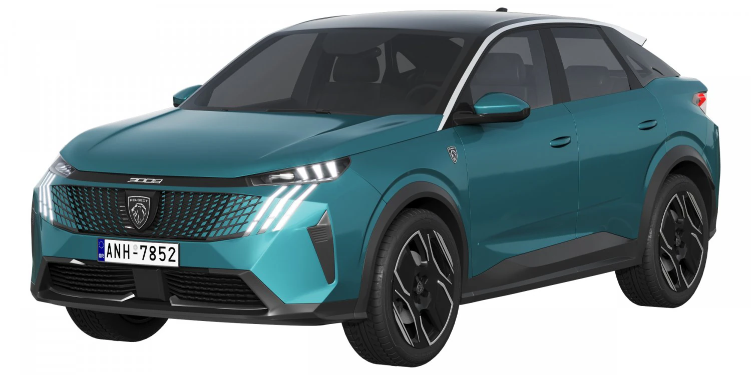Peugeot e-3008 2024 3D Model .c4d .max .obj .3ds .fbx .stl .blend 