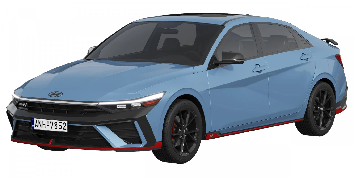 Hyundai Elantra N 2024 3D Model .c4d .max .obj .3ds .fbx .stl .blend 