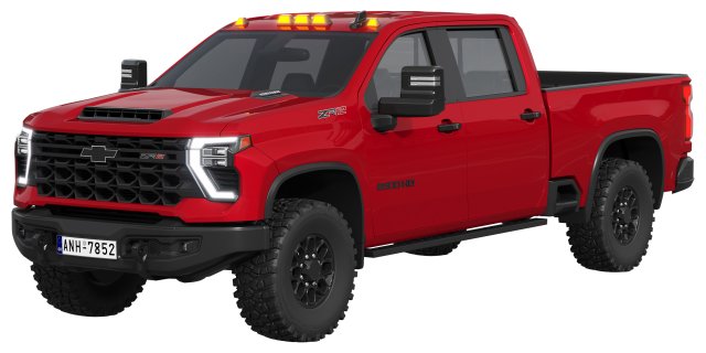 Chevrolet Silverado HD ZR2 Bison 2024 3D Model .c4d .max .obj .3ds .fbx .stl .blend 