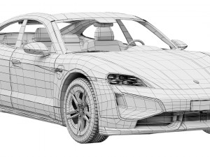 Porsche Taycan Turbo S 2024 Modello 3D