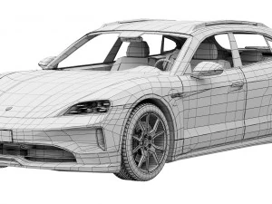 Porsche Taycan 4S Sport Turismo 2024 3D Model