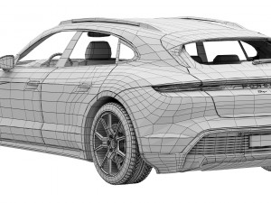 Porsche Taycan 4S Sport Turismo 2024 3D 模型