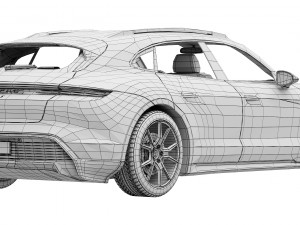 Porsche Taycan 4S Sport Turismo 2024 3D 模型