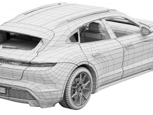 Porsche Taycan 4S Sport Turismo 2024 3D 模型