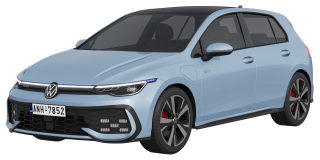 Volkswagen Golf GTE 2024 3Dモデル .c4d .max .obj .3ds .fbx .stl .blend 