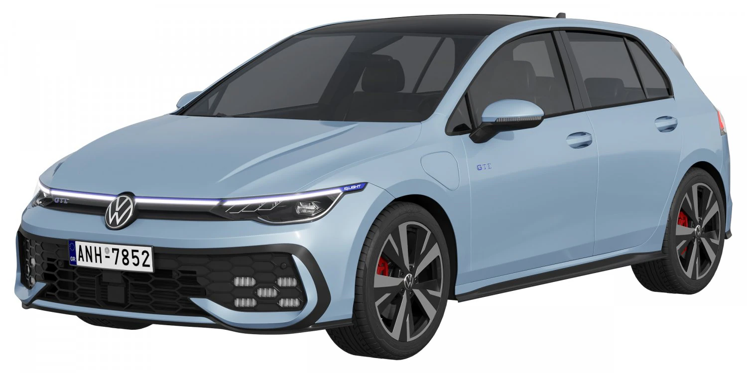 Volkswagen Golf GTE 2024 3D Model .c4d .max .obj .3ds .fbx .stl .blend