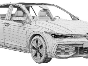 Volkswagen Golf GTE 2024 3D Model