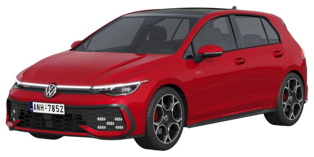 Volkswagen Golf GTI 2024 3D Model .c4d .max .obj .3ds .fbx .stl .blend 
