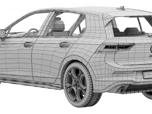 Volkswagen Golf GTI 2024 3D Model