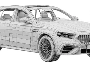 Mercedes-Benz E53 AMG Hybrid Estate 2024 3D Model