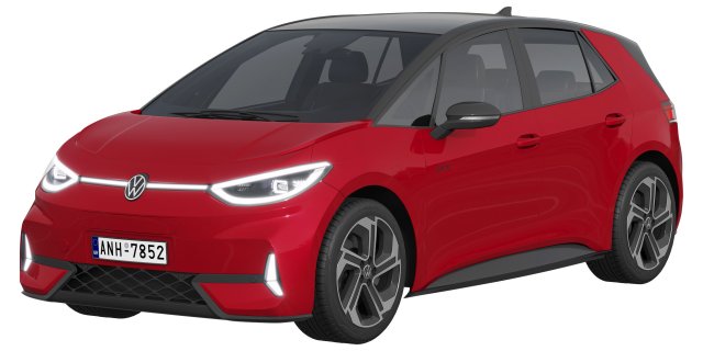 Volkswagen ID3 GTX 2024 3D 모델 .c4d .max .obj .3ds .fbx .stl .blend 
