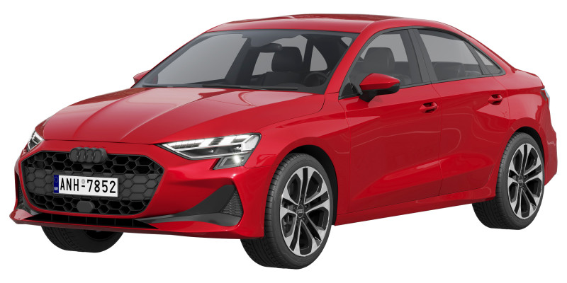 Audi A3 Sedan 2025 3D Model .c4d .max .obj .3ds .fbx .stl .blend 