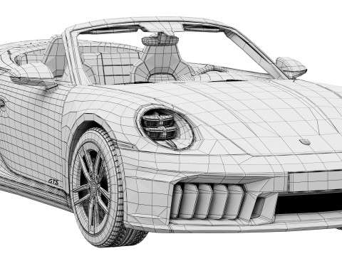 Porsche 911 Carrera GTS Cabriolet 2025 Modelo 3D