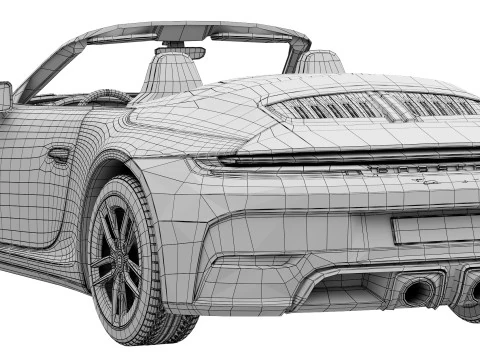 Porsche 911 Carrera GTS Cabriolet 2025 3D Model
