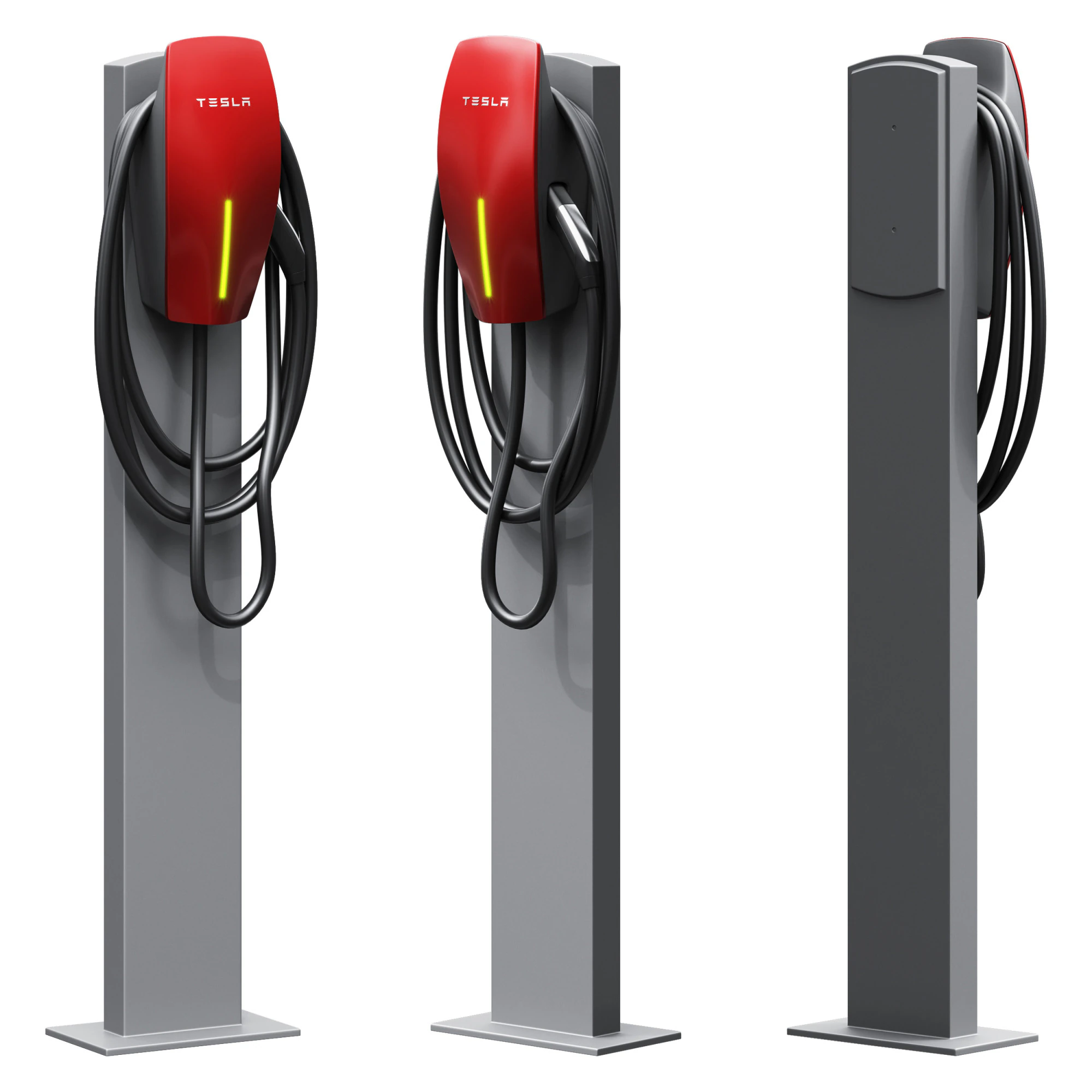 Connettore da muro TESLA Modello 3D .c4d .max .obj .3ds .fbx .stl .blend