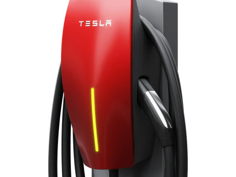 Connettore da muro TESLA Modello 3D