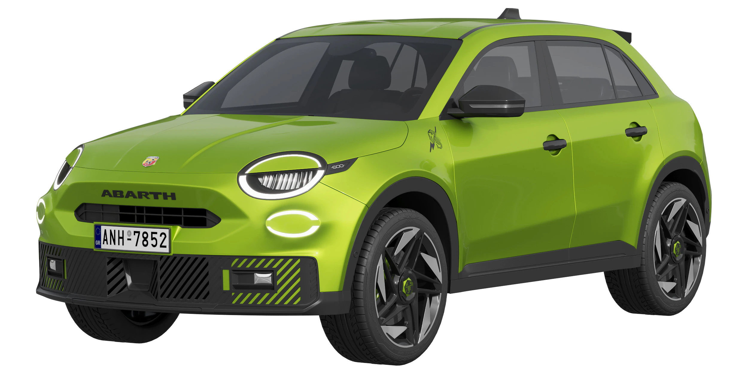 Fiat 600e Abarth 3D Model .c4d .max .obj .3ds .fbx .stl .blend
