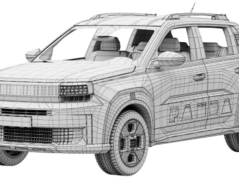 フィアット グランデ パンダ 2025 3Dモデル