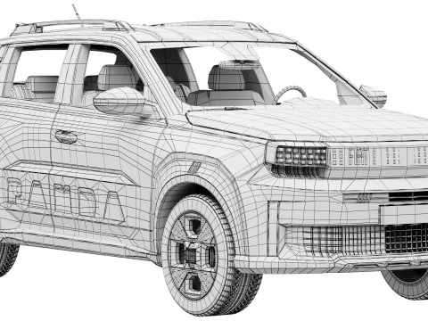 フィアット グランデ パンダ 2025 3Dモデル