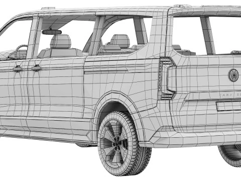 Volkswagen Caravelle T7 2025 3D Model