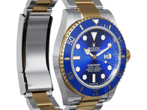 Rolex-Submariner Date blue 3D 模型