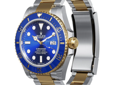 Rolex-Submariner Date blue 3D Model