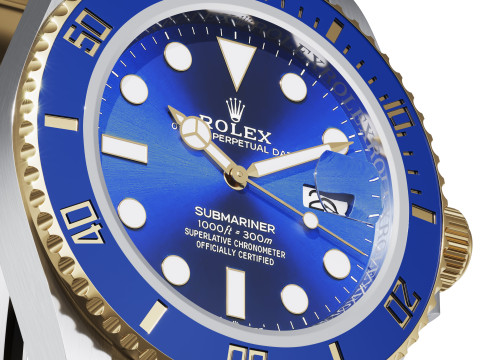Rolex-Submariner Date blue 3D 모델