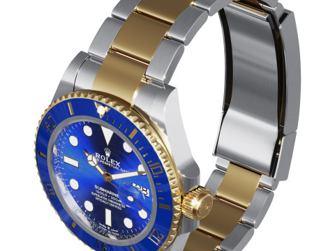 Rolex-Submariner Date blue 3D 모델