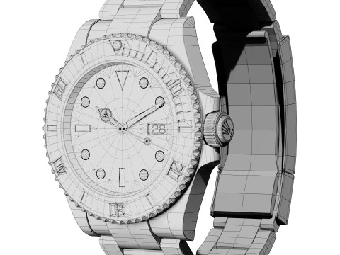 Rolex-Submariner Date blue 3D Model