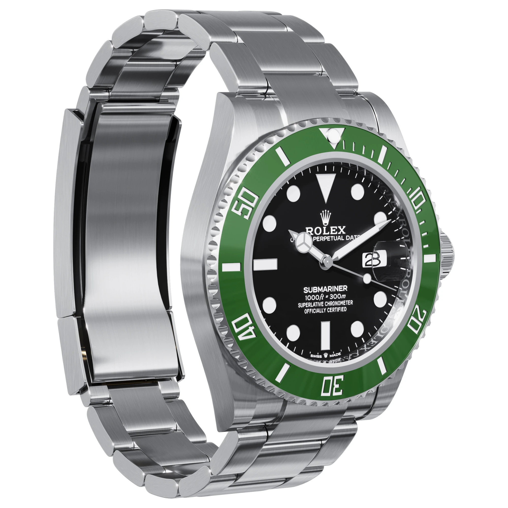 Rolex-Submariner Date green 3D Model .c4d .max .obj .3ds .fbx .stl .blend 