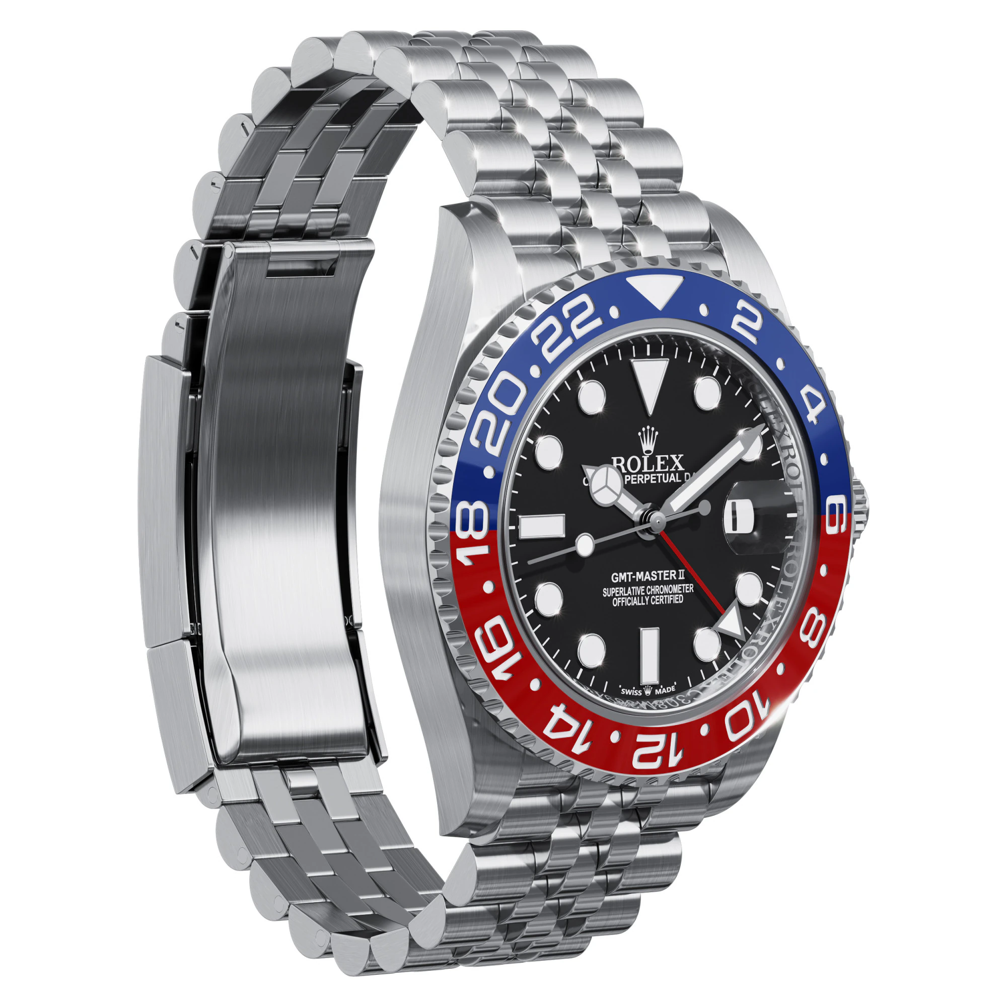 Rolex-GMT-Master II pepsi 3D Model .c4d .max .obj .3ds .fbx .stl .blend 