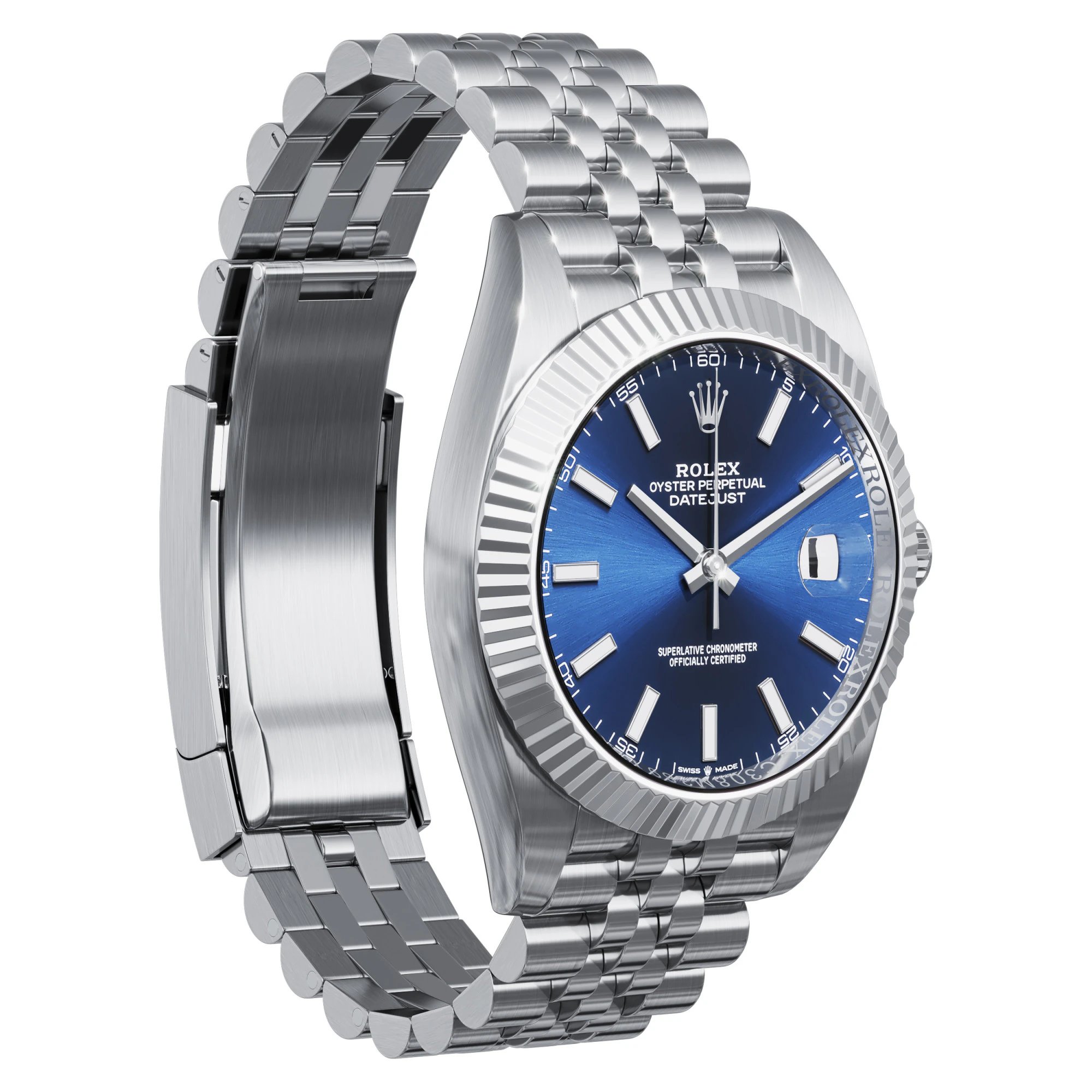 Rolex-Datejust 41 bleue Modèle 3D .c4d .max .obj .3ds .fbx .stl .blend 