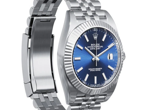 ロレックス デイトジャスト 41 ブルー 3Dモデル