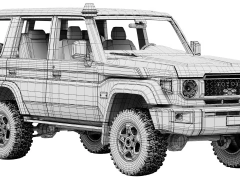 Toyota LandCruiser 70 GXL 2024 3D Model