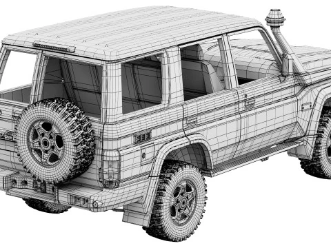 Toyota LandCruiser 70 GXL 2024 3D Model