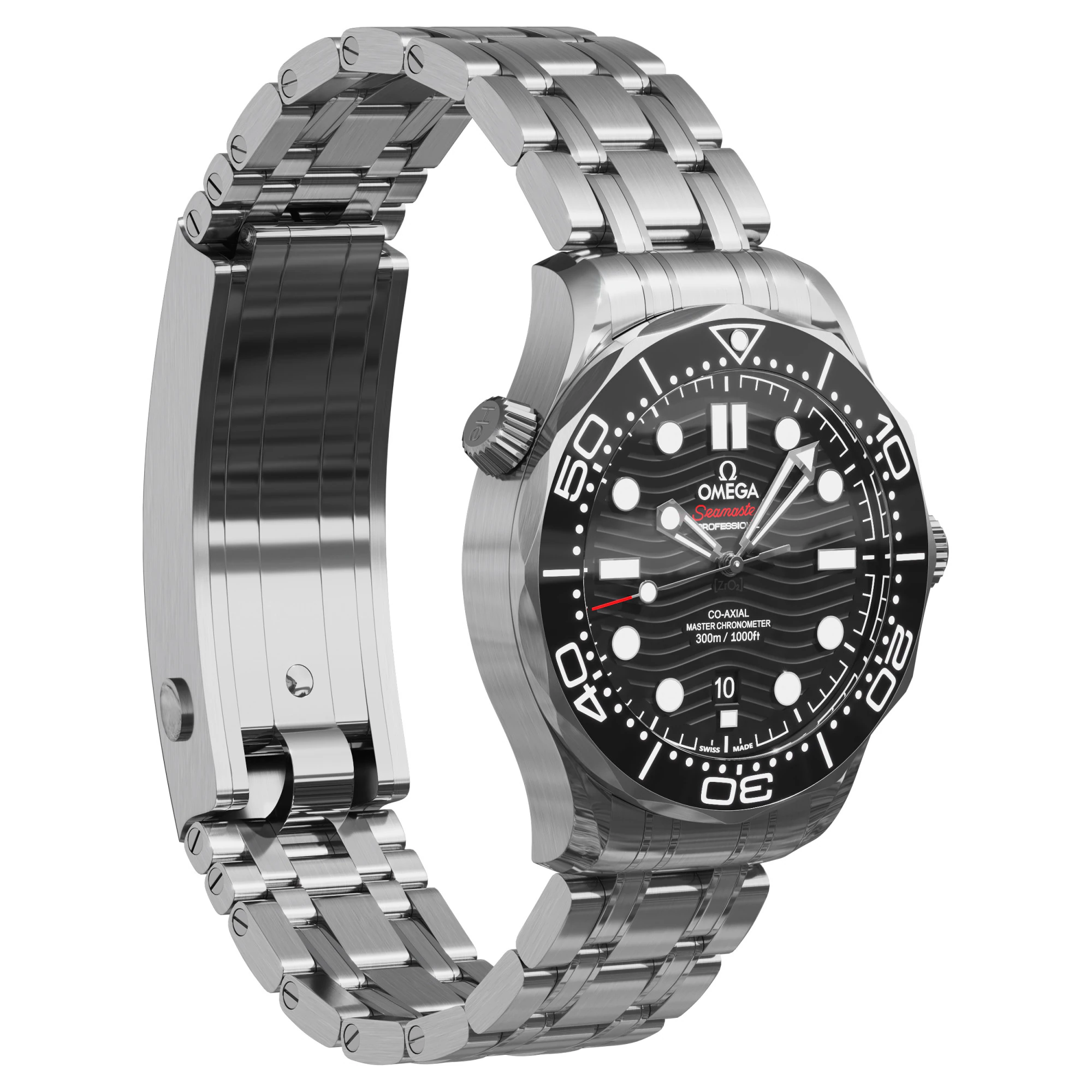 Omega Seamaster Diver 300M black 3D Model .c4d .max .obj .3ds .fbx .stl .blend 