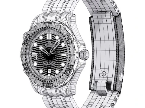 Omega Seamaster Diver 300M black 3D Model
