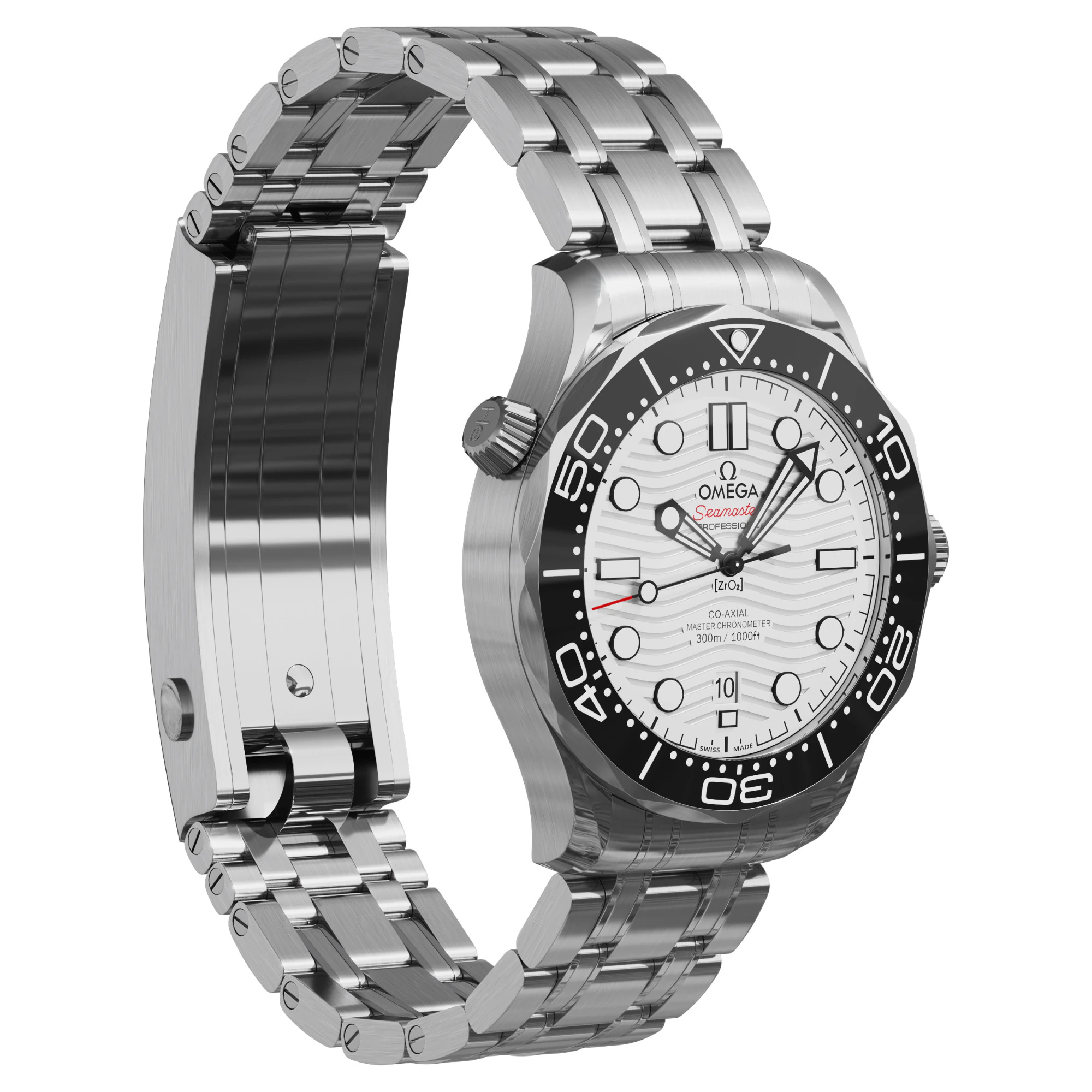 Omega Seamaster Diver 300M white 3D Model .c4d .max .obj .3ds .fbx .stl .blend 