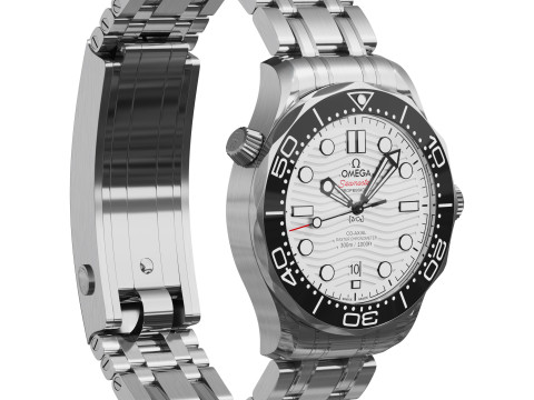 Omega Seamaster Diver 300M white 3D 模型