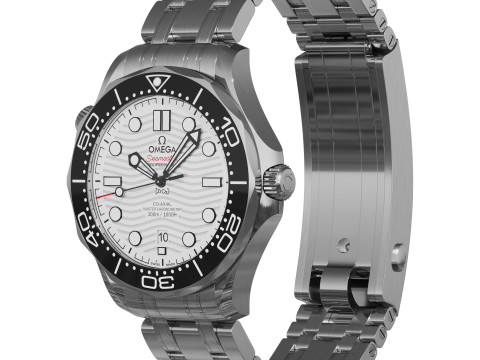 Omega Seamaster Diver 300M white Modello 3D