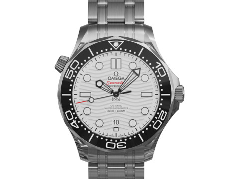 Omega Seamaster Diver 300M white Modello 3D